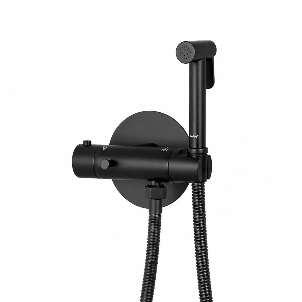 Гигиенический душ с термостатом GAPPO G7290-6, черный