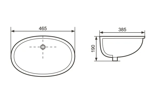 Раковина для монтажа Aquatek под столешницу 465*385*190 мм AQ0181-00