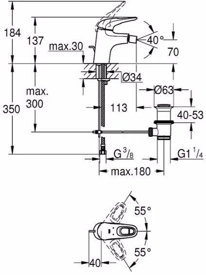 Смеситель для биде Grohe Eurostyle New 33565ls3 белый