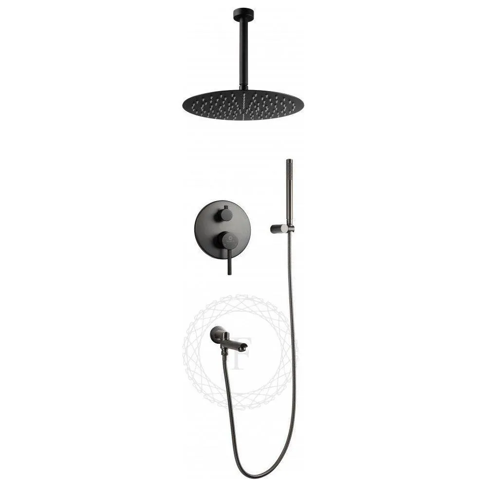 Душевая система встраиваемая FILARETE Roun FL1022BG, графит