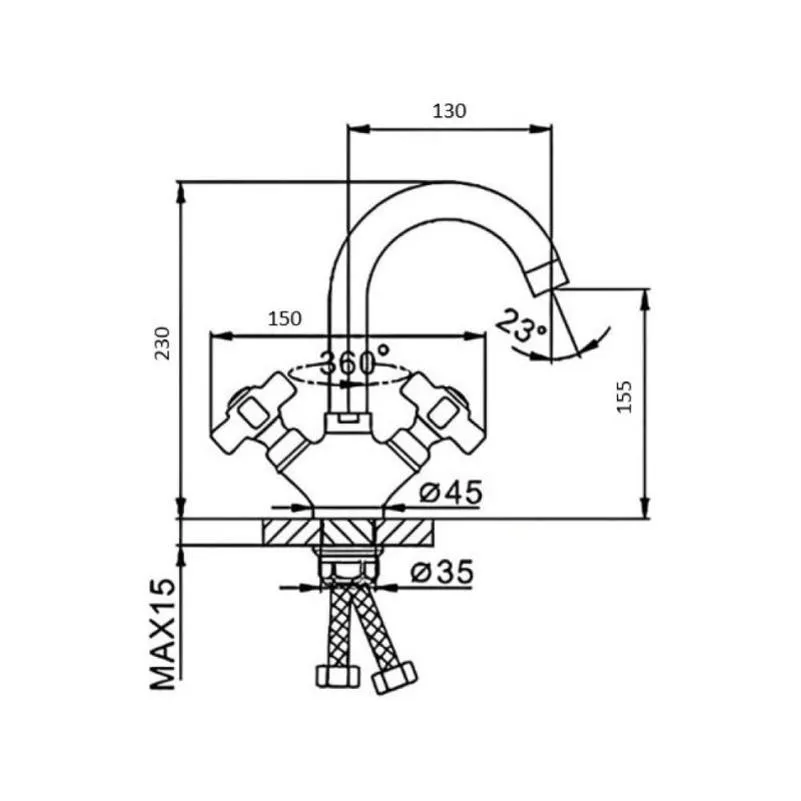 Смеситель для кухни D-Lin D156810-D, хром