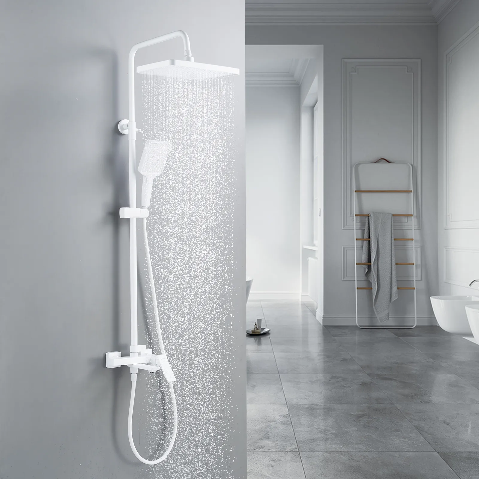 Душевая система Shevanik S4436C, белый