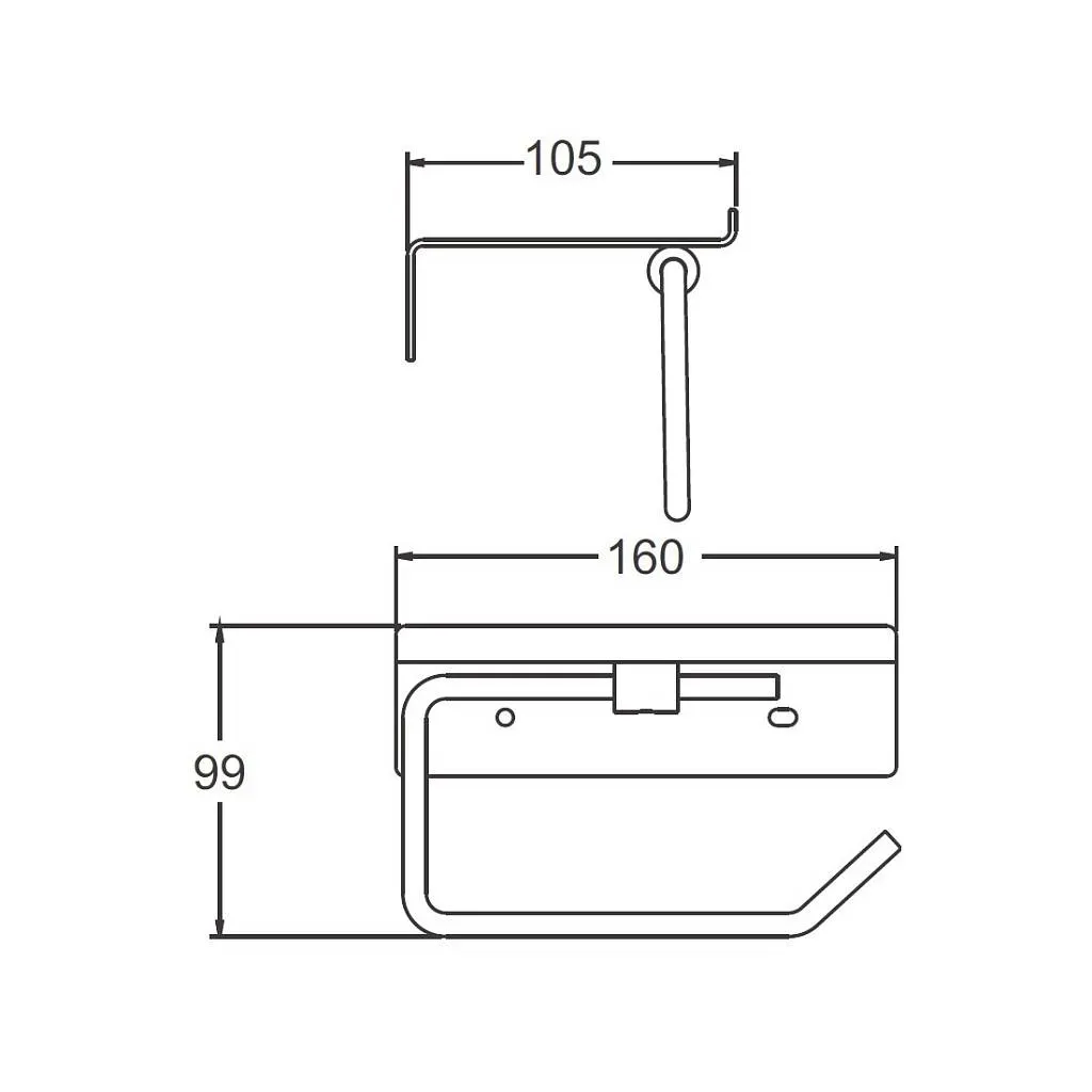 Держатель для туалетной бумаги с полочкой Maretti Torino-GM TRGM51P12, оружейная сталь