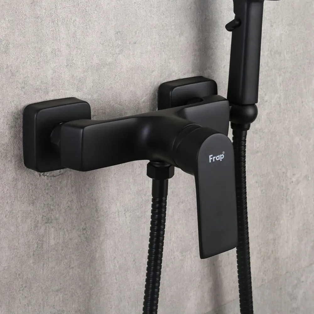 Гигиенический душ со смесителем FRAP F2071-6, черный