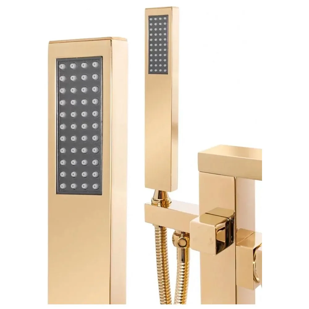 Смеситель напольный для ванны Groсenberg GB800GO, золото