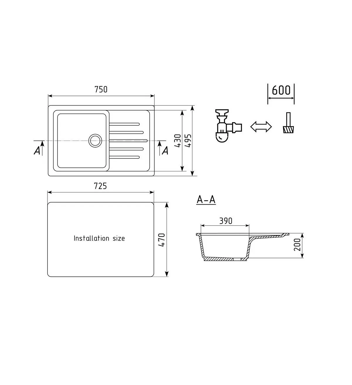 Кухонная мойка Ulgran U-400-307, терракот