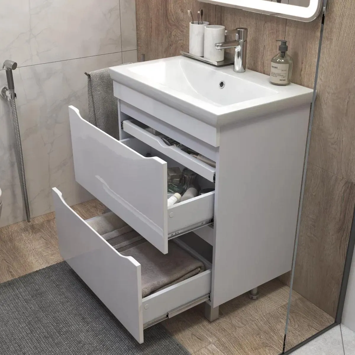 Тумба с раковиной напольная VIGO Grani 202, 70 см