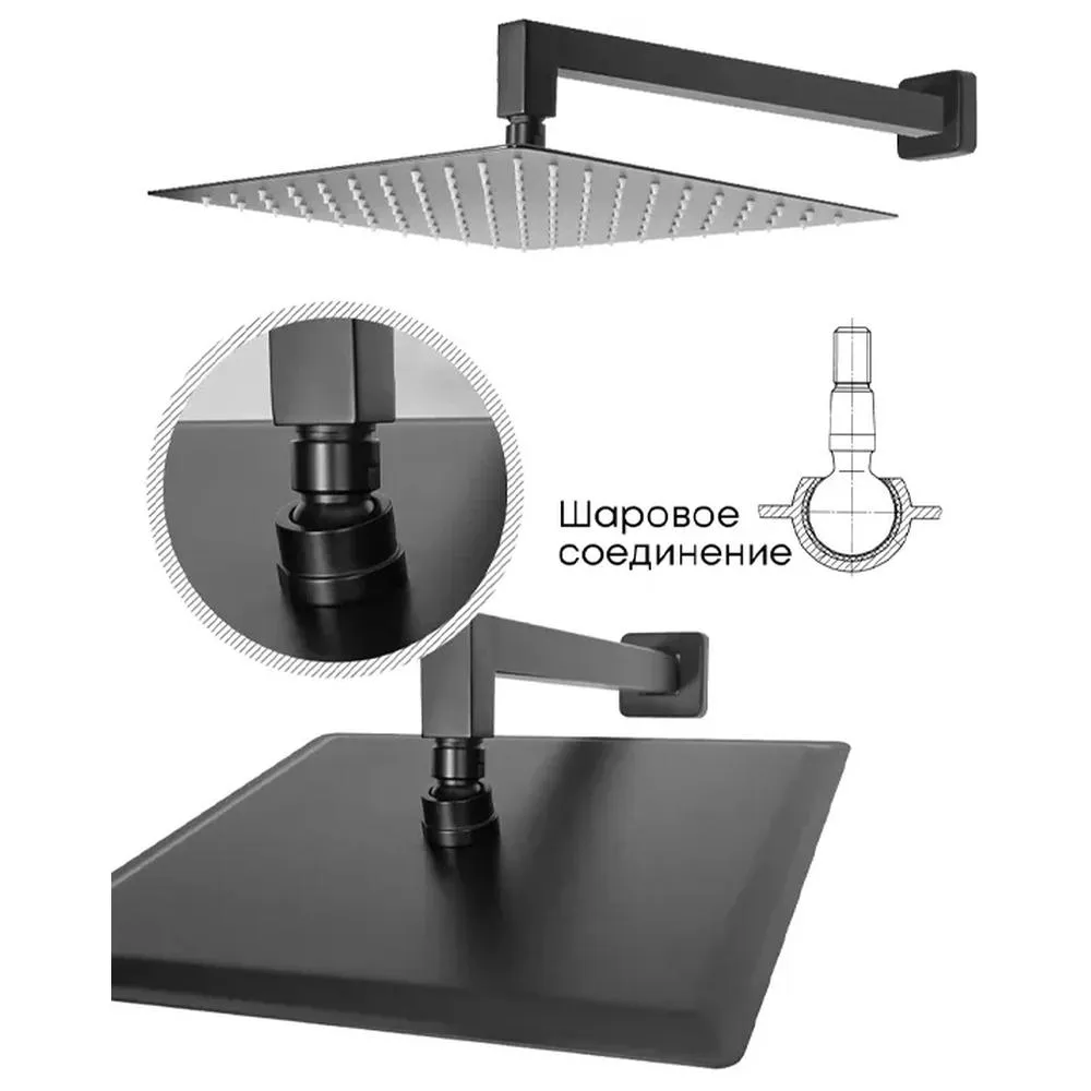 Душевая система встраиваемая Grocenberg GB5007BL, черный