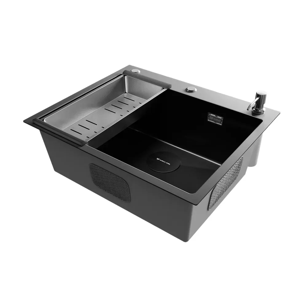 Кухонная мойка Ulgran Steel 600х500, вороненая сталь