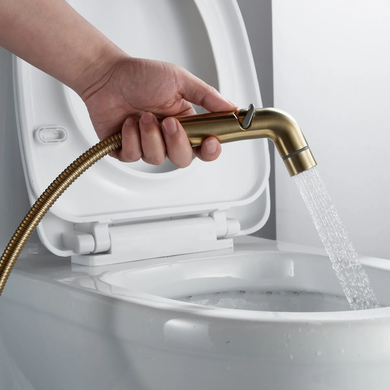 Гигиенический душ со смесителем Shevanik S4705G-1, золотой сатин