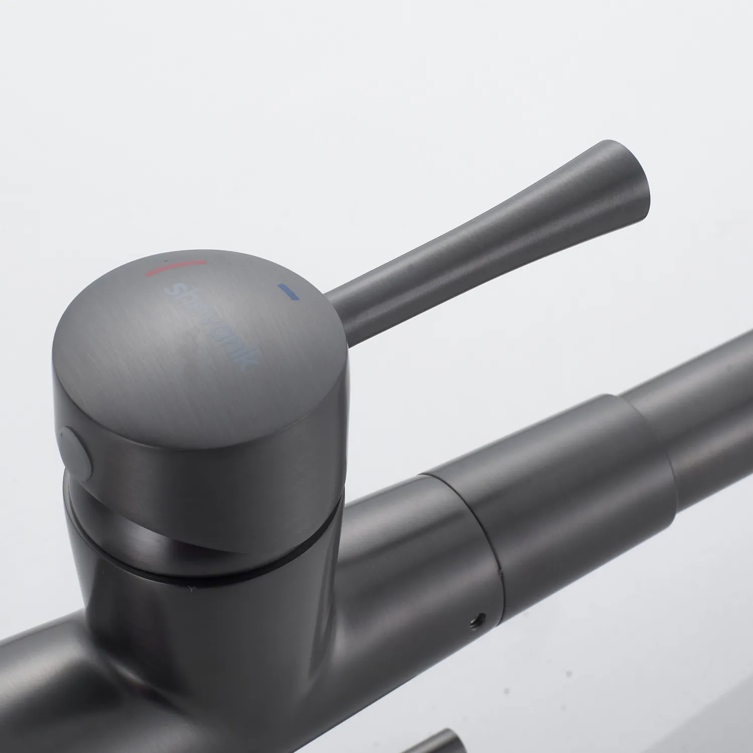 Смеситель для кухни с подключением фильтра Shevanik S428T, оружейная сталь