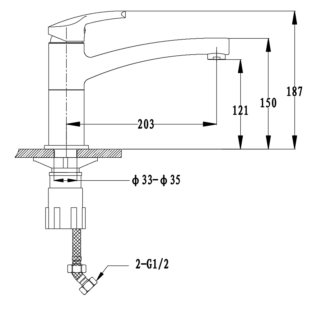 Смеситель для кухни GranFest 2523, терракот