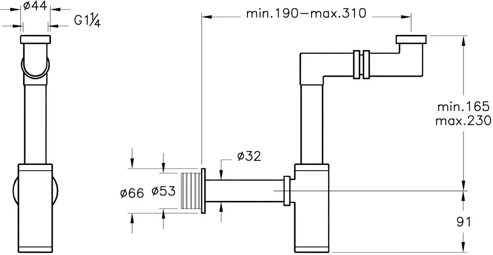 A45133 Сифон для раковины Z-типа
