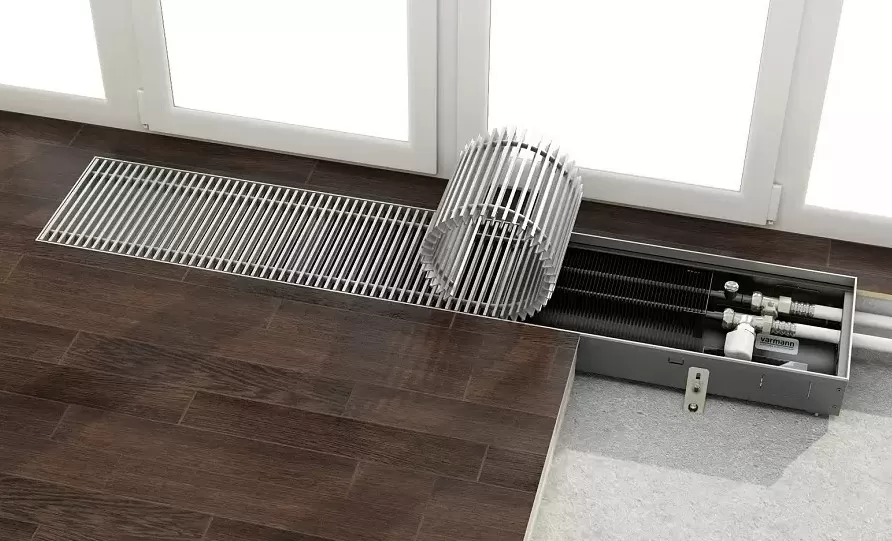 Встраиваемый в пол конвектор Varmann Ntherm 230х110х3400 мм с естественной конвекцией (N 230.110.3400 RR U EV1)