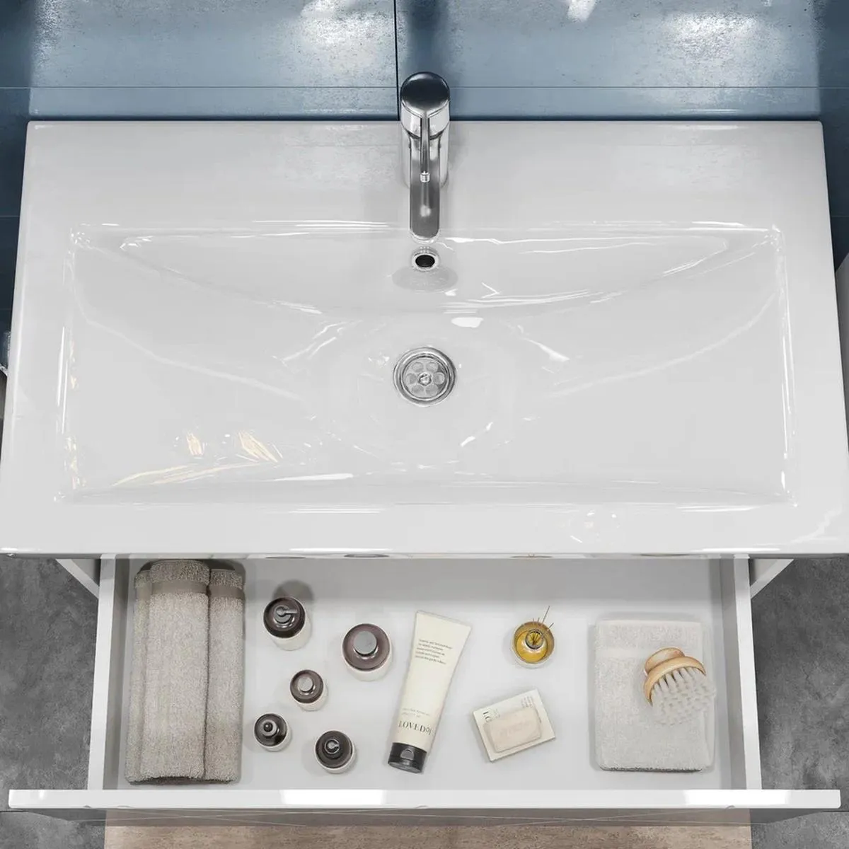 Тумба с раковиной подвесная VIGO Geometry 035, 80 см