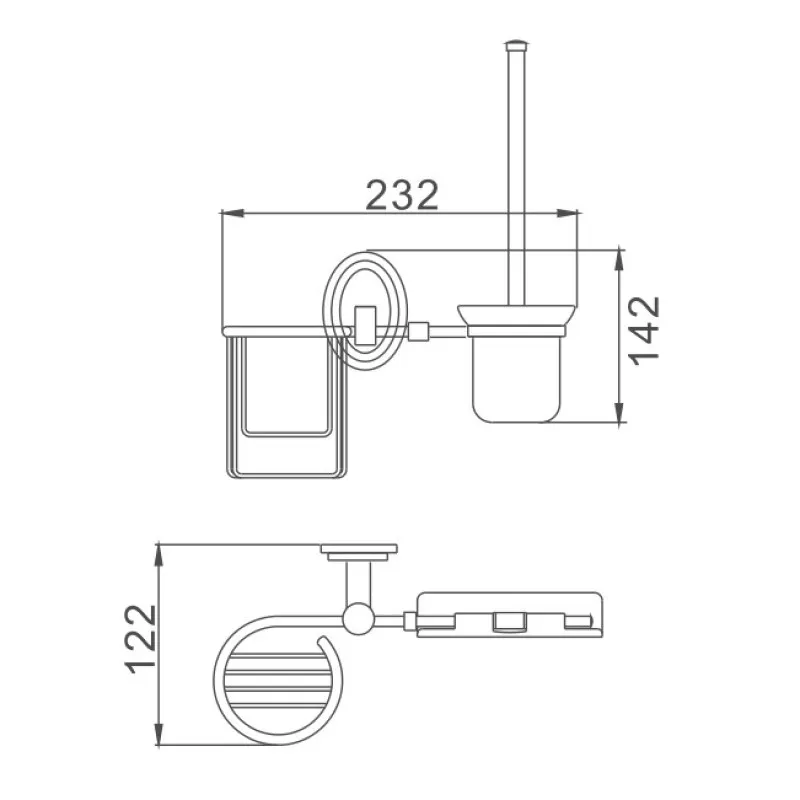Ершик с держателем освежителя D-Lin D272310, хром
