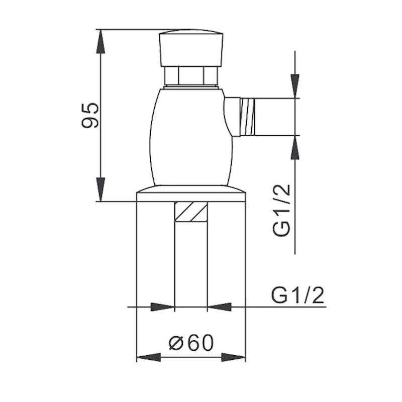 Кран для писсуара нажимной FRAP F7201, хром