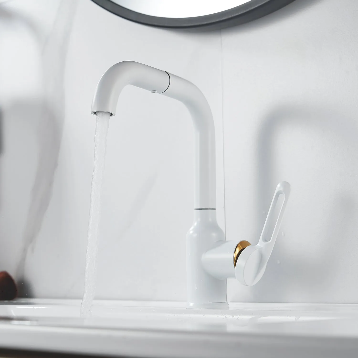 Смеситель для раковины Raffine F201C, белый