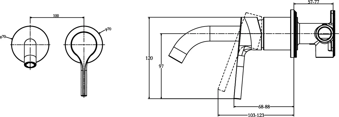 Смеситель для раковины встраиваемый Jacob Delafon Elate E28318-CP хром