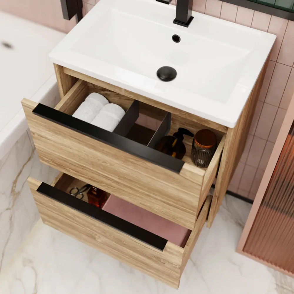 Тумба под раковину подвесная La Fenice Tesoro FNC-01-TES-DKK-60-2, коричневый