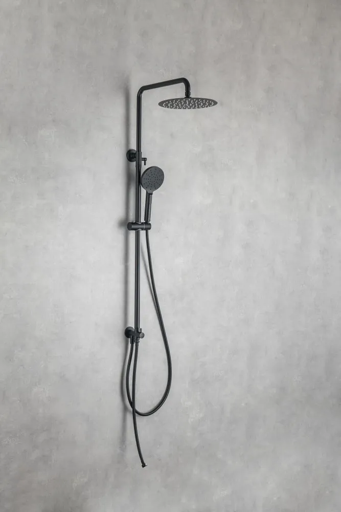 Душевая система AQUATEK Reno 3jet 250мм, матовый черный, AQ2046MB