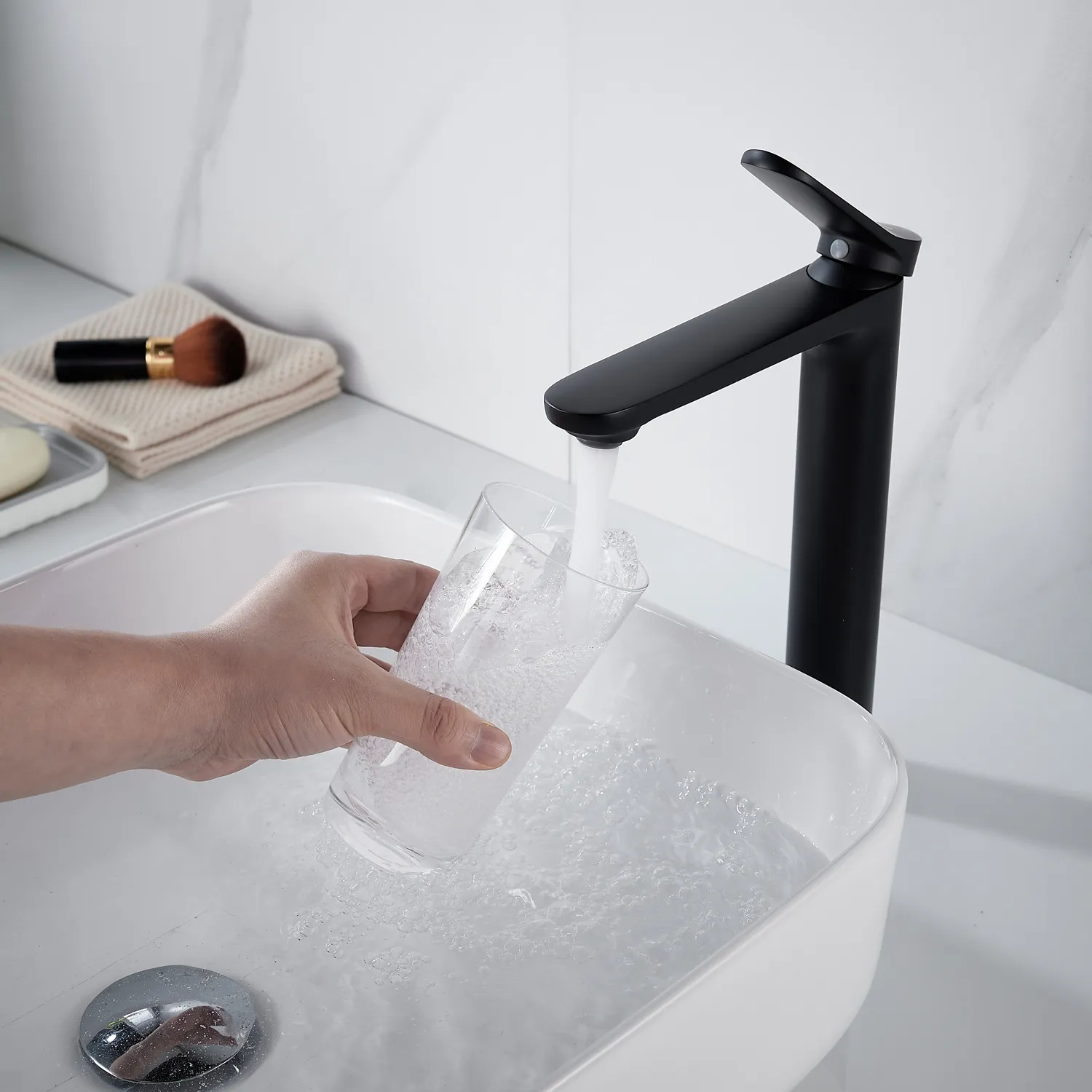 Смеситель для раковины высокий Shevanik S4311H, черный