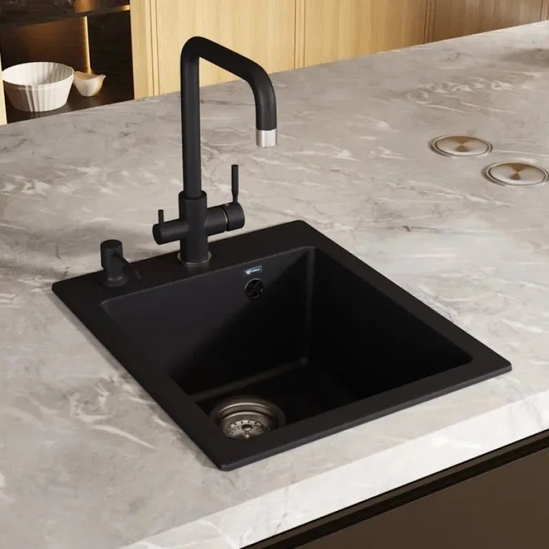 Смеситель для кухни Ulgran U-019-344, ультра-черный