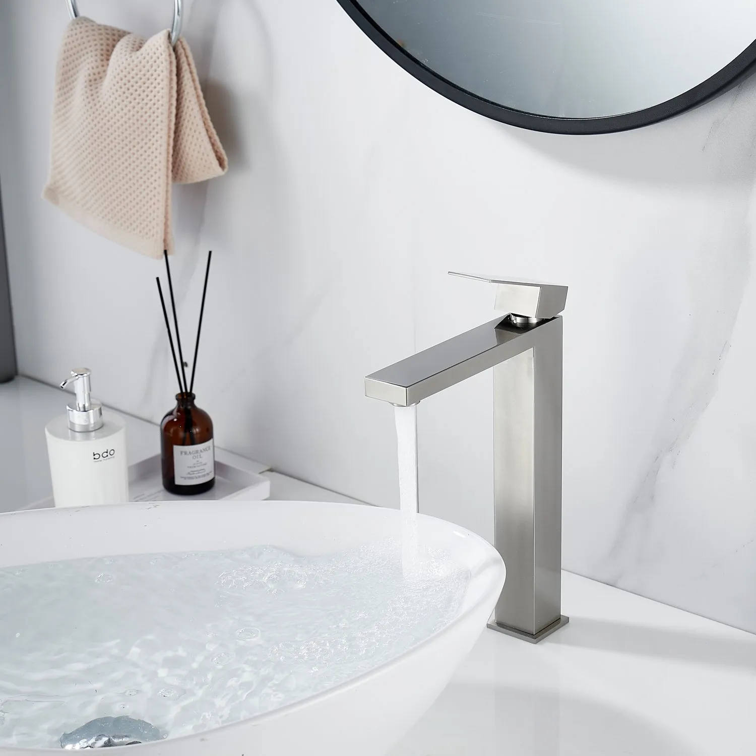 Смеситель для раковины высокий Shevanik S7011L, сатин