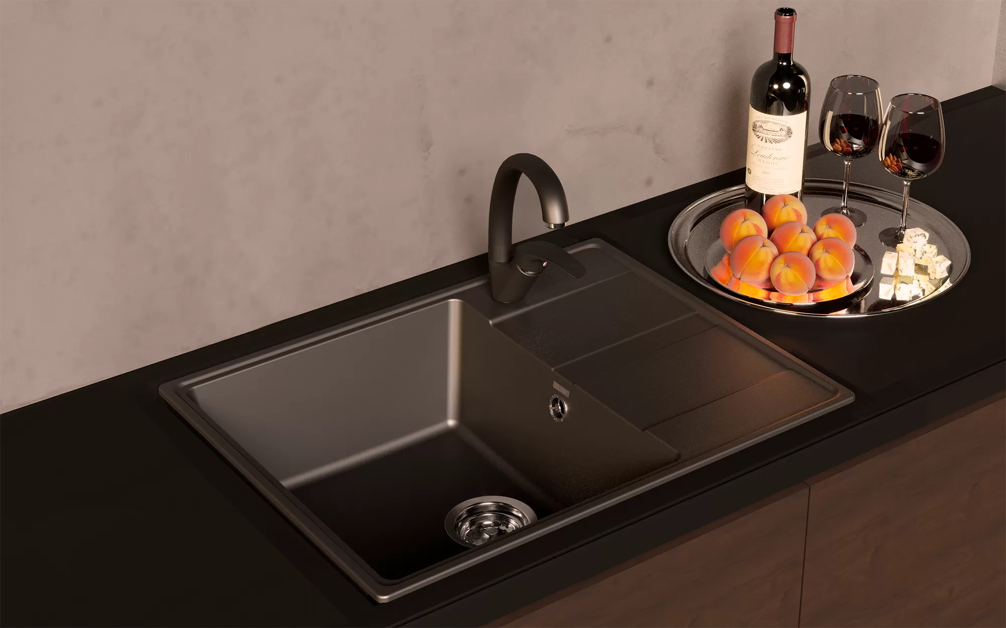 Мойка ULGRAN Quartz асфальт (Prima 650-09)