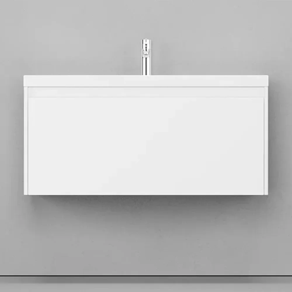 Тумба с раковиной подвесная Velvex Klaufs tp.KLA.MAR.100.1Y белый, 100 см