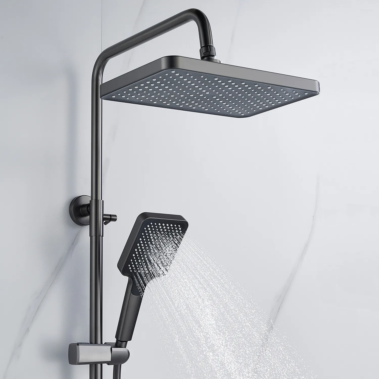 Душевая система Shevanik S4226T, оружейная сталь