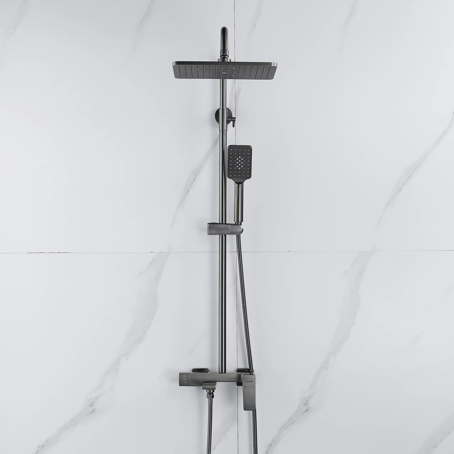 Душевая система Shevanik S8936T, оружейная сталь