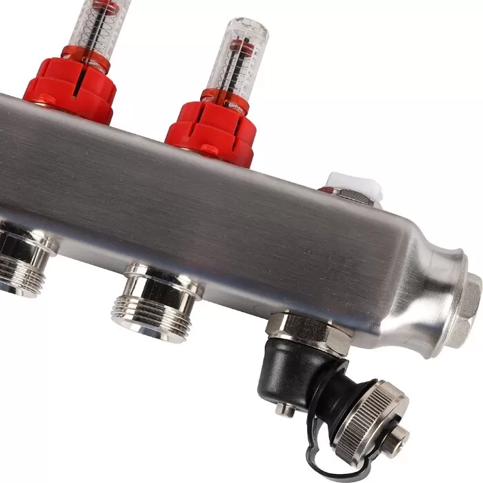 Коллектор Rommer 1"x3/4" на 12 контуров с расходомерами и запорными клапанами (RMS-1201-000012)