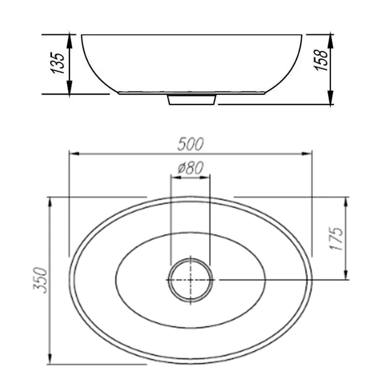 Раковина Florentina Олива 50 см 10.350.00500.302, антрацит