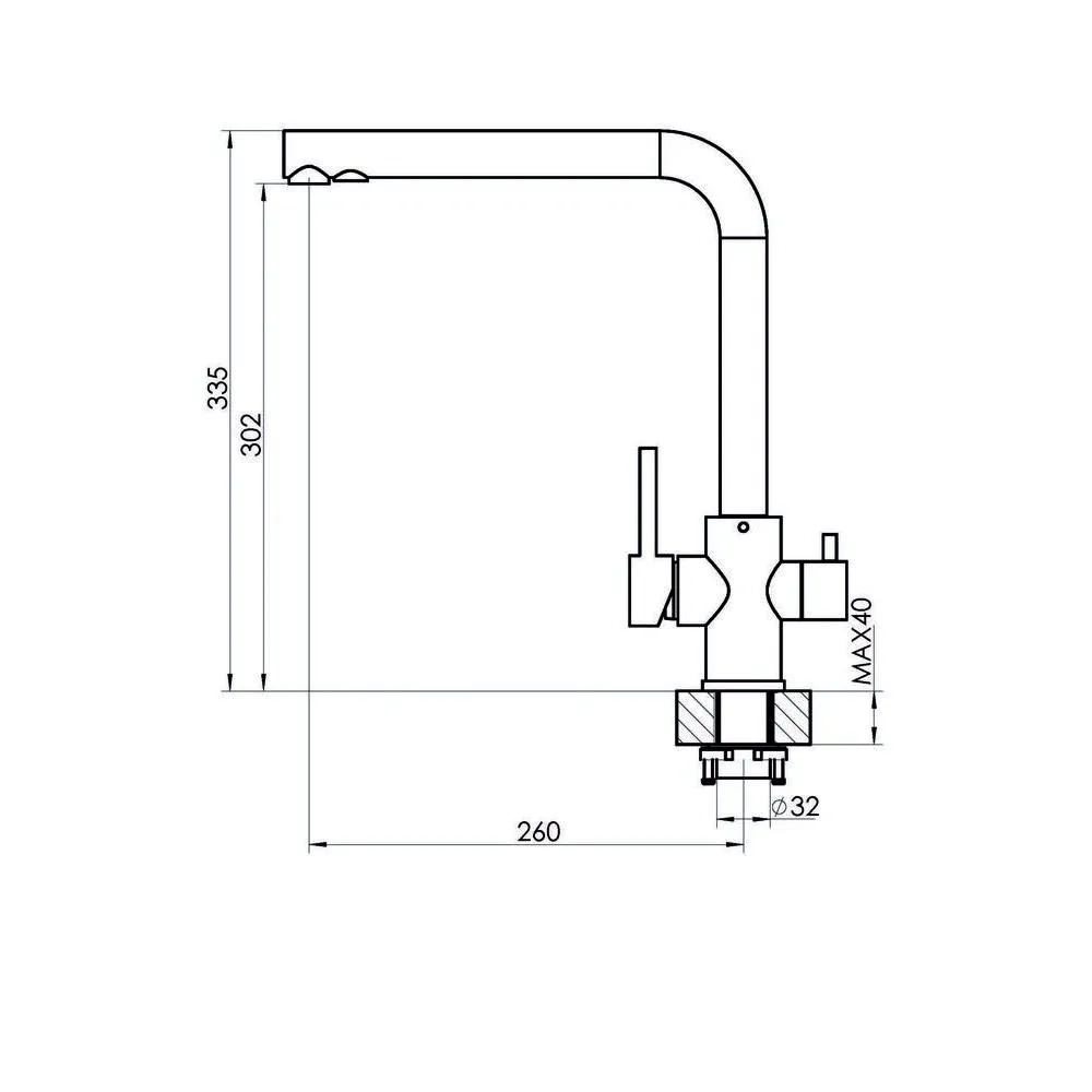 Смеситель для кухни с подключением фильтра Florentina АЛЬДО 333.40H.2123.201, жасмин