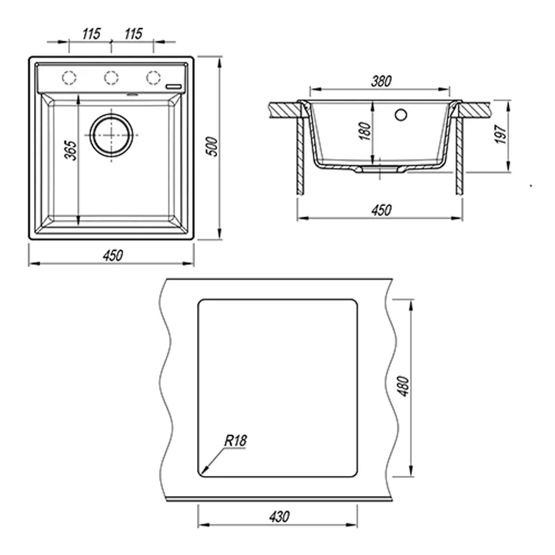 Кухонная мойка Florentina КОНСУЛ 23.020.B0450.202, шампань