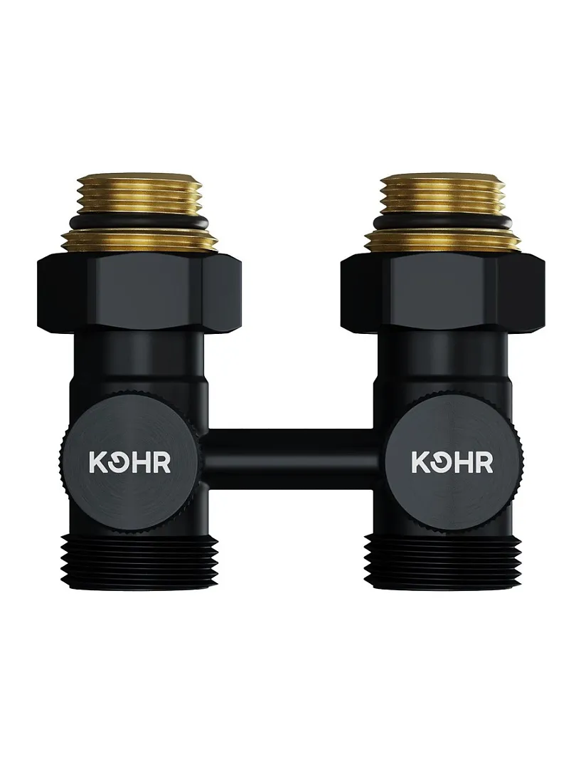 Узел нижнего подключения Kohr 1/2"x3/4" прямой, черный (LC 01025B)
