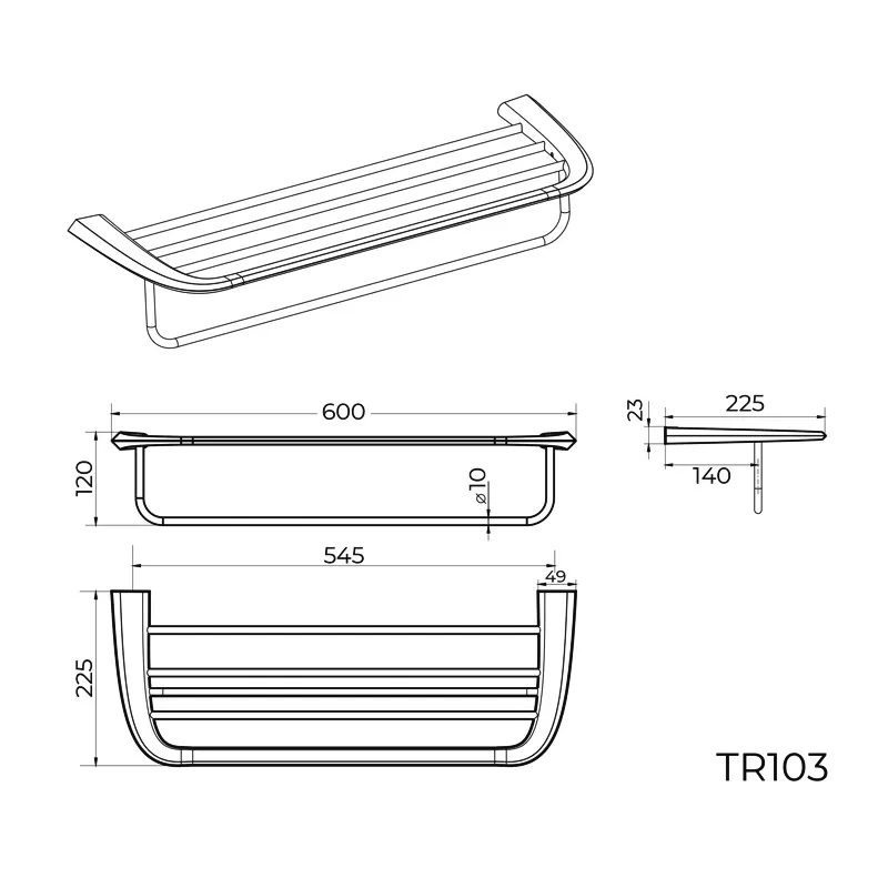 Полка для полотенец Knotlor  TR103RB, бронза