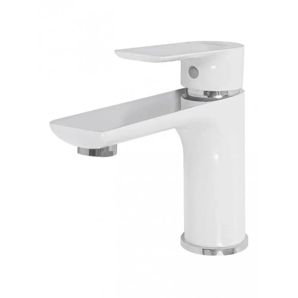 Смеситель для раковины Hansberge H1099W, белый/хром