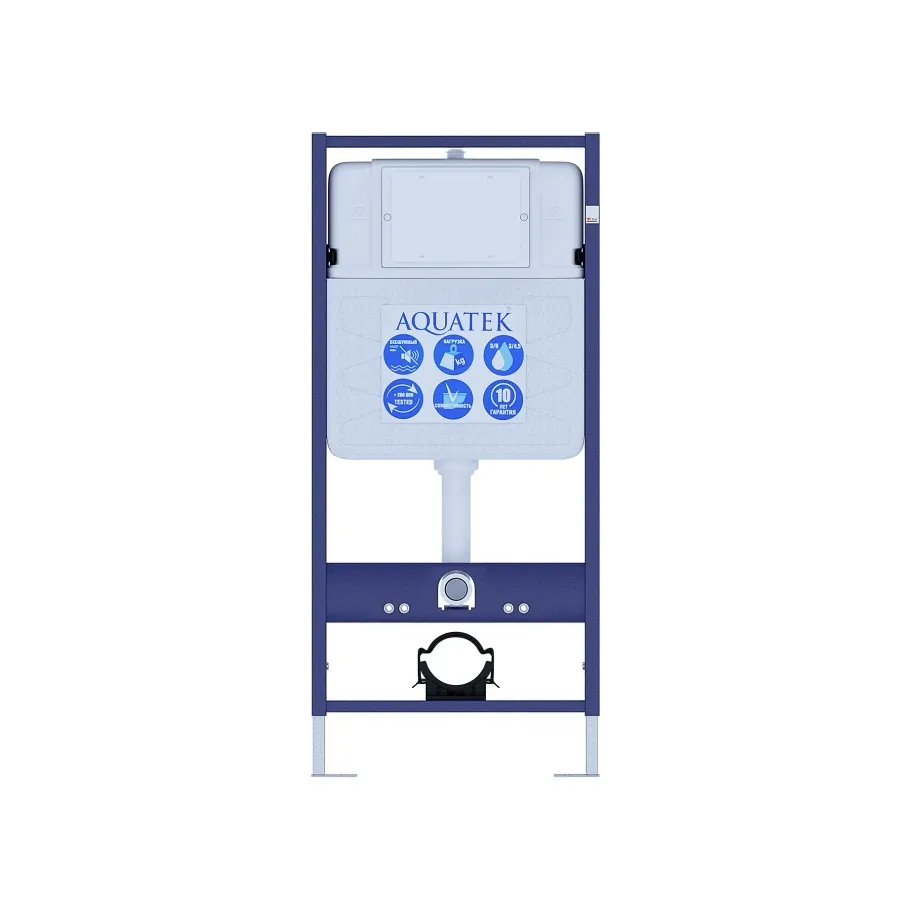 SET AQUATEK ОБЕРОН T KDI18 (рама AQUATEK Standard INS-0000012 с клавишей KDI-0000018 и крепежом KKI-0000002+унитаз ОБЕРОН AQ1365T-00 с тонким сиденьем