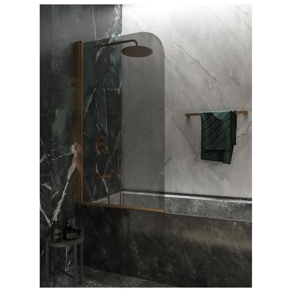 Шторка на ванну распашная Knotlor BS080TG0RB 140х80, бронза