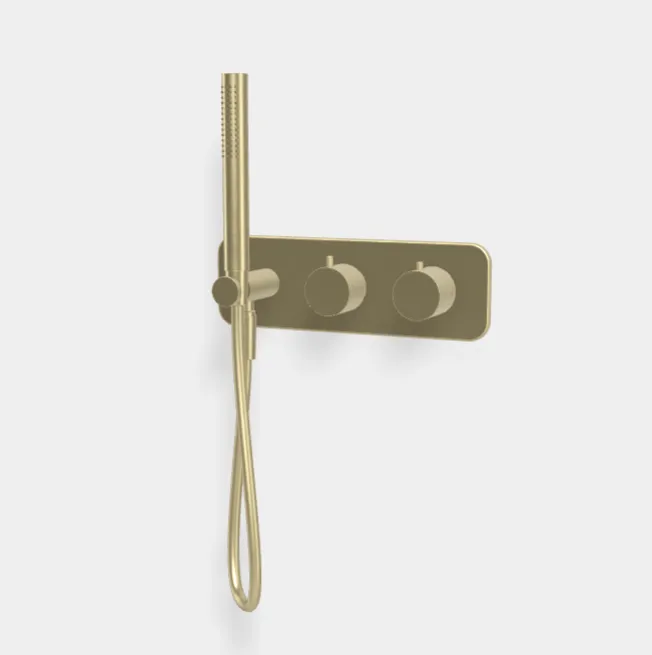 Смеситель для душа Fima Carlo Frattini Fimatherm, на 2 потребителя, шампань брашированная (F3149WX3HS)