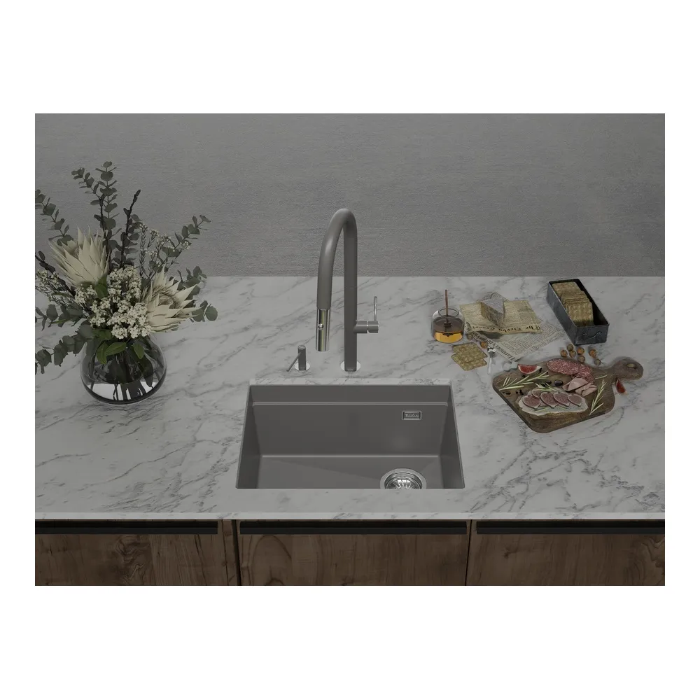 Кухонная мойка Rivelato LINO LN-554-R серый металлик