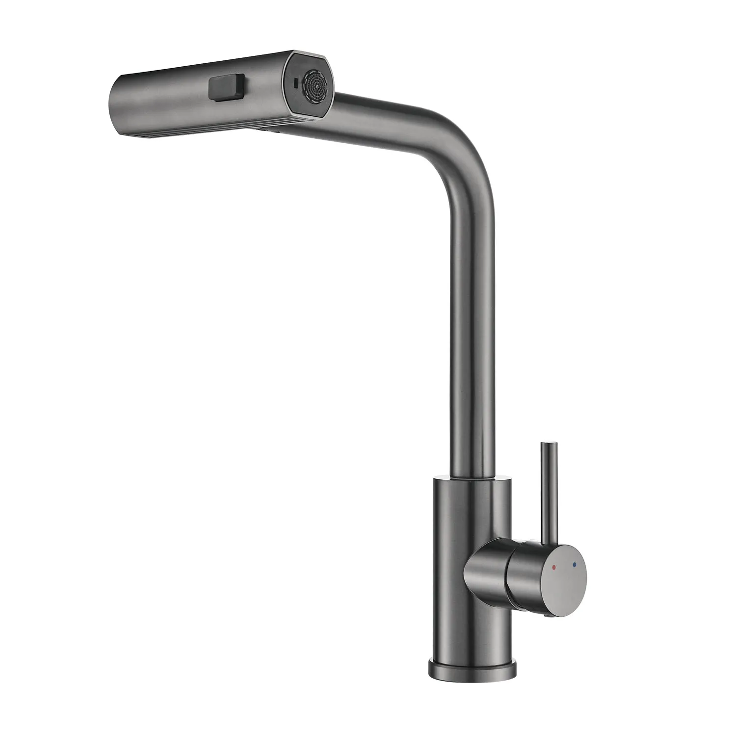 Смеситель для кухни с мультифункциональным изливом Shevanik S263T, оружейная сталь