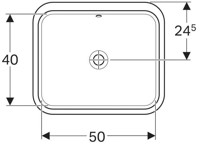 Раковина с установкой под столешницу Geberit VariForm прямоугольной формы (50х40 см) (500.764.01.2)