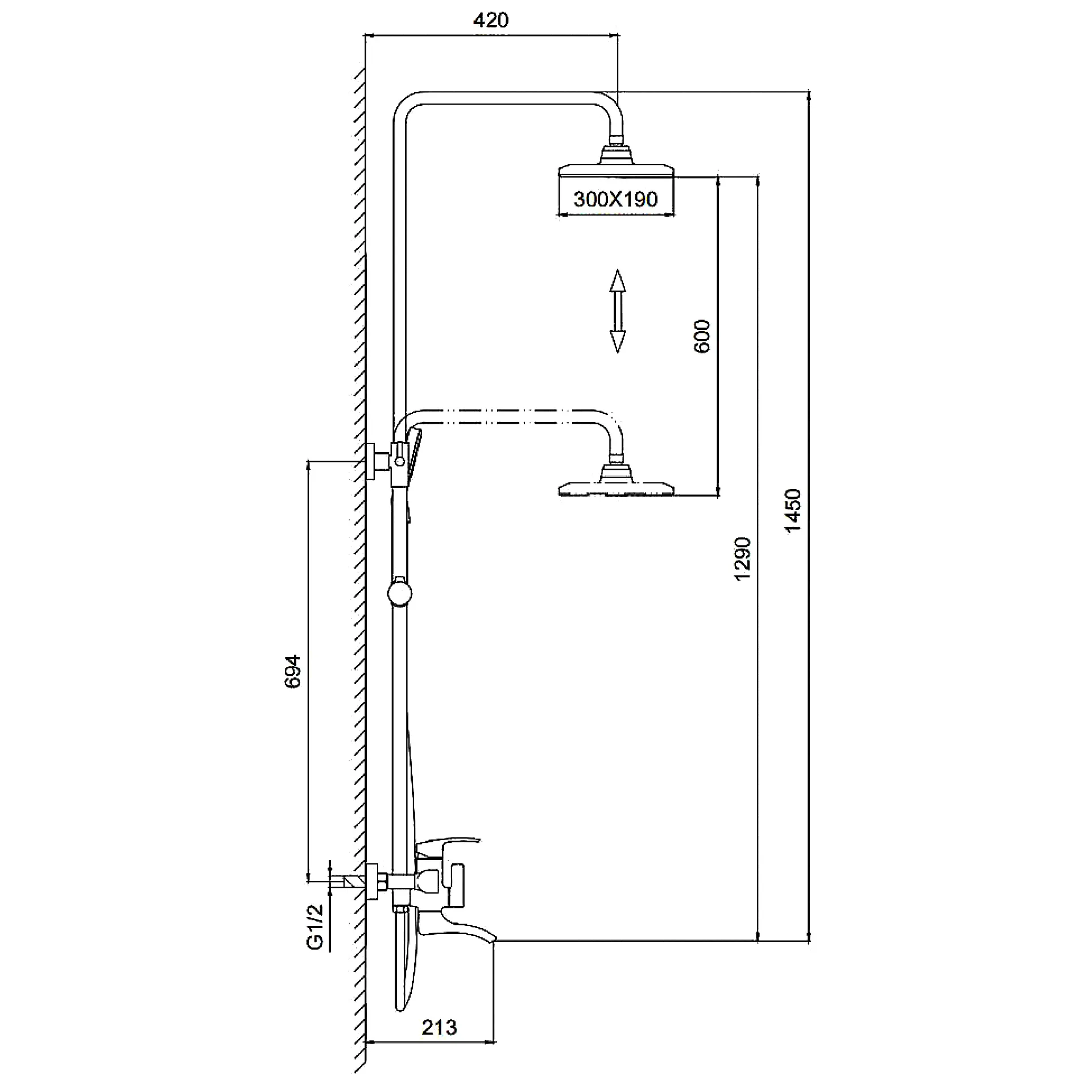 Душевая система FRAP F2469, хром