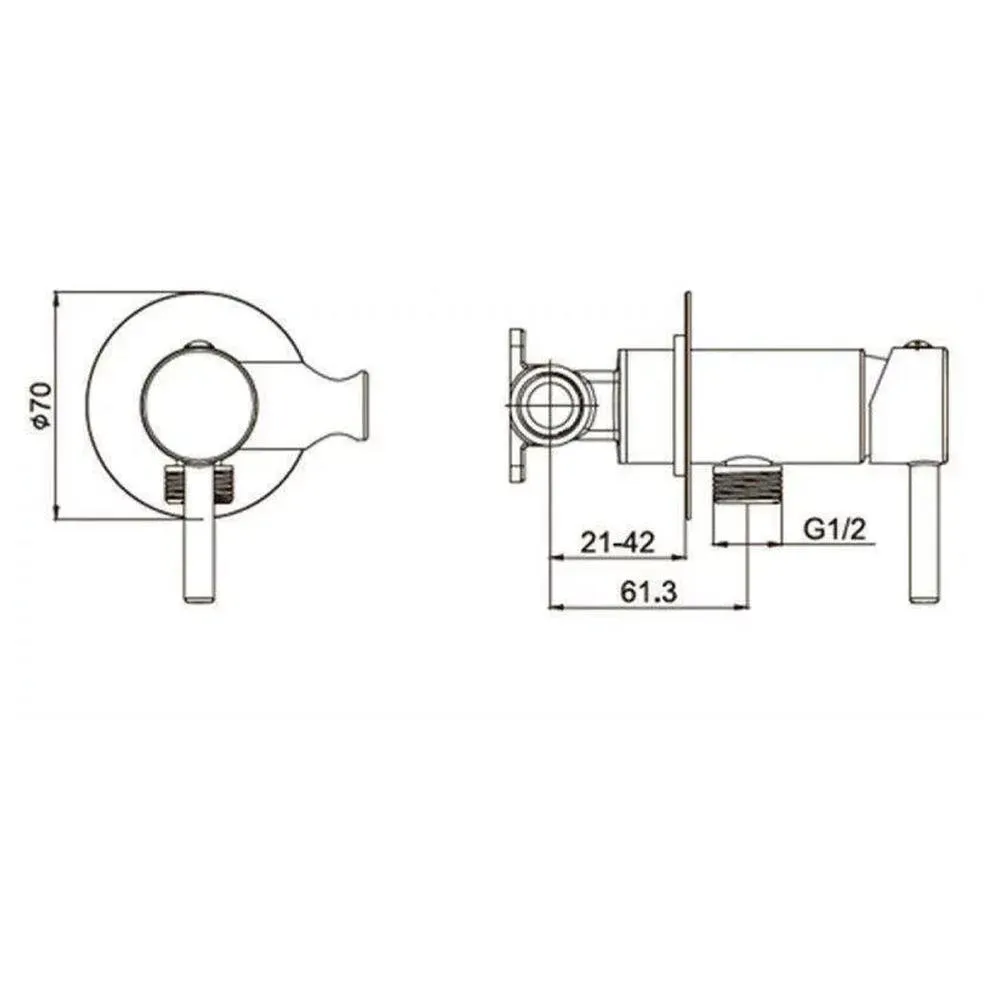 Гигиенический душ со смесителем встраиваемый Grocenberg GB001BR, бронза