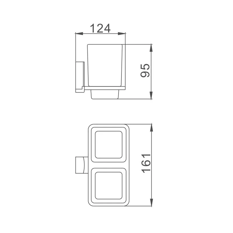 Стакан для ванной комнаты двойной D-Lin D212330, хром