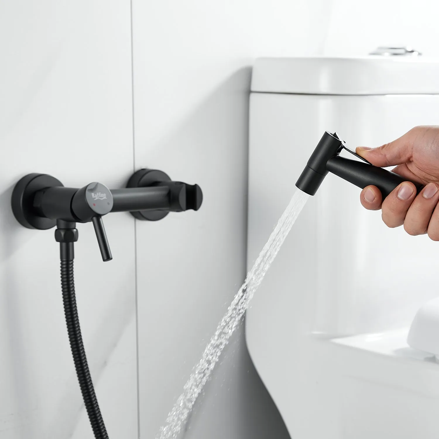 Гигиенический душ со смесителем Raffine F207H, черный