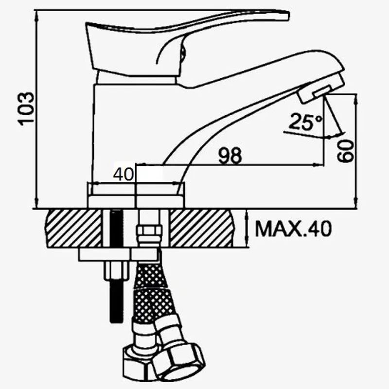 Смеситель для раковины D-Lin D110305, хром